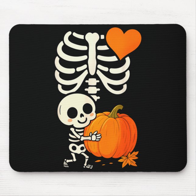 Halloween Skeleton Pregnancy Announcement Soky Mom Mousepad (Vorne)