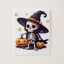 Halloween Skeleton Puzzle - Jolie Sorcière Skeleto