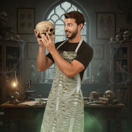 Halloween Skeleton Rib Cage Pattern Osteologe Schürze