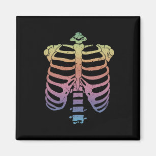 Halloween Skeleton Rib Cage Zombie Costume T-Shirt Magnet