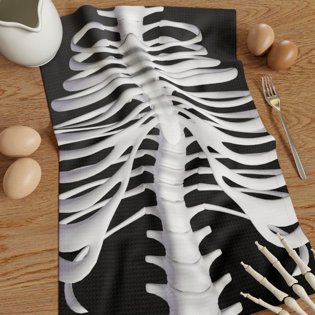 Halloween Skeleton Rib Käfigknochen Küchentücher (Creepy skeleton rib themed kitchen towel perfect for your Halloween kitchen)