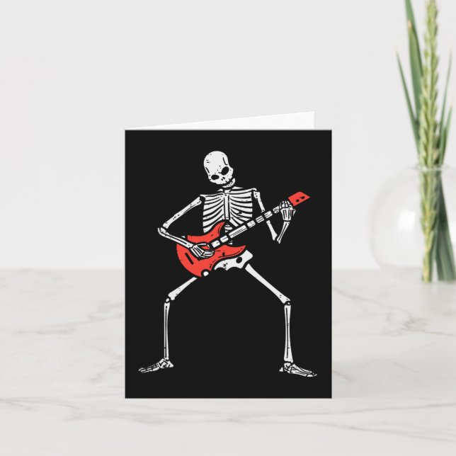 Halloween Skeleton Rock Guitar Costume Rocker Men Karte (Vorderseite)