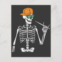 Halloween Skeleton Rock Hand Playing Drums
