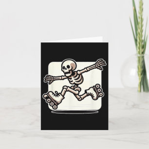 Halloween Skeleton Roller Skaten Skater Karte