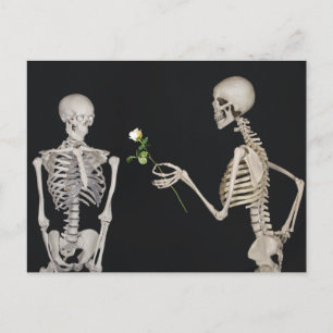 Halloween Skeleton Romance Postkarte