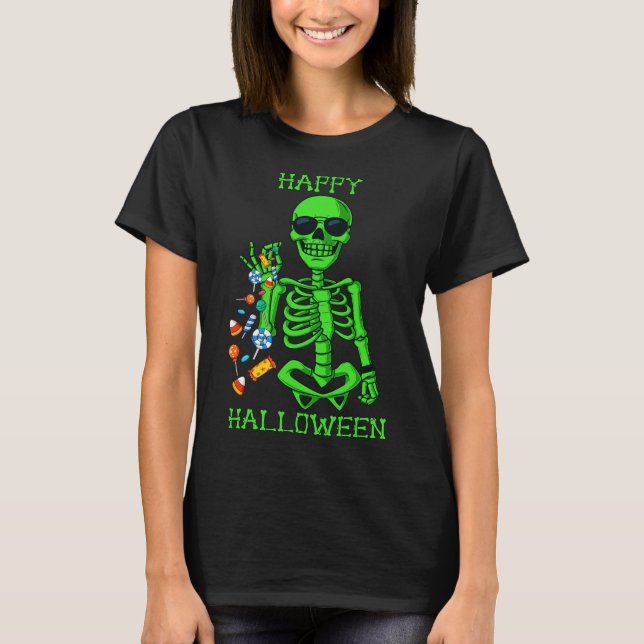 Halloween Skeleton Salting Candy Fun 1 T-Shirt (Vorderseite)