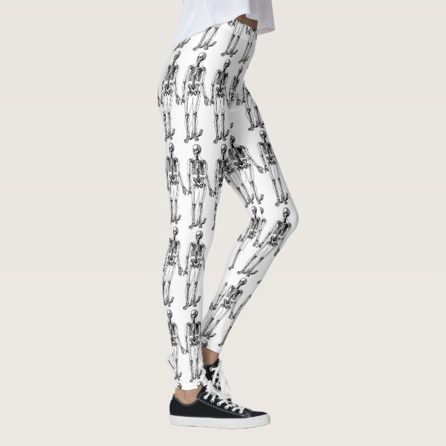 Halloween Skeleton Schwarz-weiß komfortabel Leggings (Rechts)
