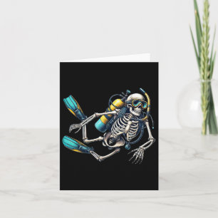 Halloween Skeleton Scuba Diver Karte