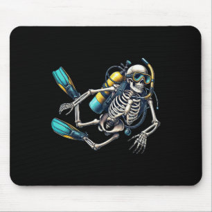 Halloween Skeleton Scuba Diver Mousepad