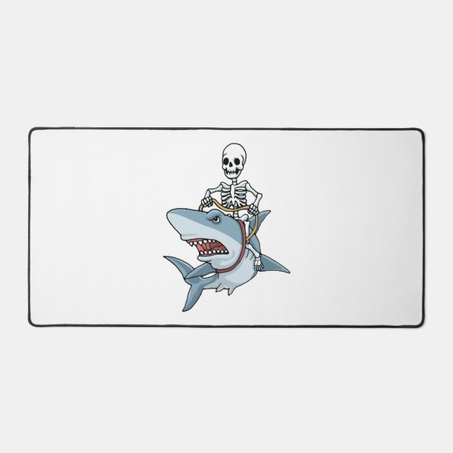 Halloween Skeleton Shark Funny Halloween Geschenk Schreibtischunterlage (Vorderseite)