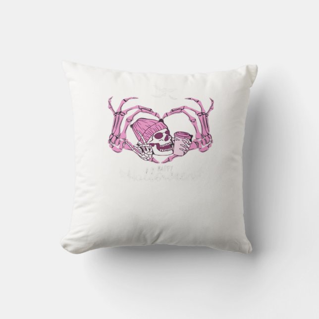 Halloween Skeleton Skeleton Beanie Design Kissen (Vorderseite)