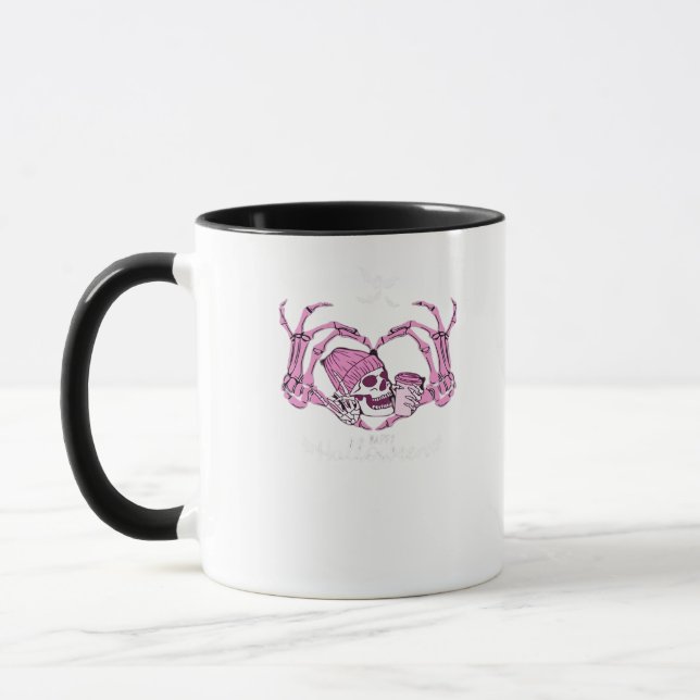 Halloween Skeleton Skeleton Beanie Design Tasse (Links)