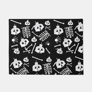 Halloween Skeleton Skull Bones Muster Fußmatte