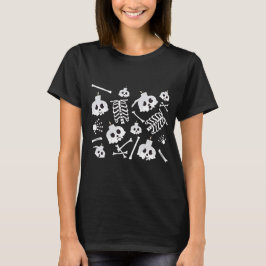Halloween Skeleton Skull Bones Muster T-Shirt