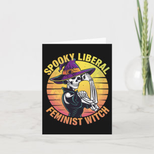 Halloween Skeleton Spooky Liberal Feminist Hexe F Karte