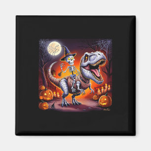 Halloween Skeleton T-rex Ride Magnet