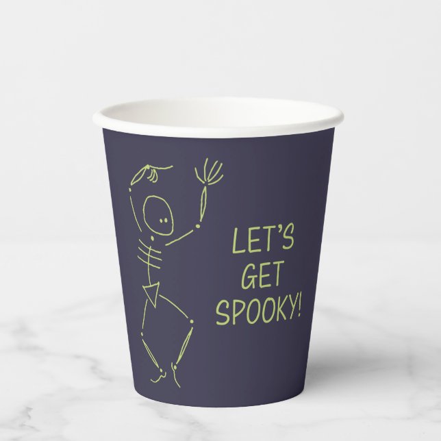 Halloween Skeleton tanzen - lila Pappbecher (Vorderseite)