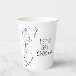 Halloween Skeleton tanzen - weiß Pappbecher