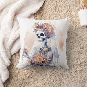 Halloween Skeleton Throw Kissen
