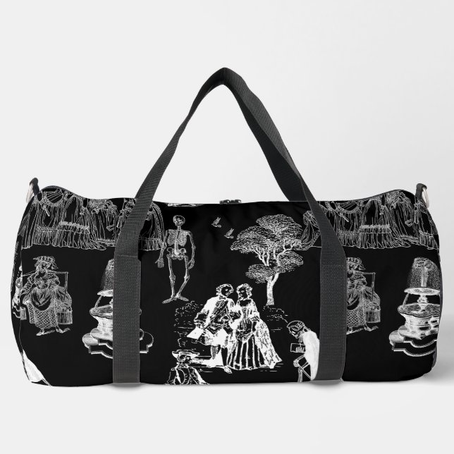 halloween skeleton toile rococo antique skull duffle bag (Vorderseite)