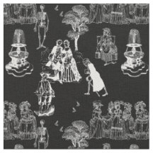 halloween skeleton toile rococo antique skull