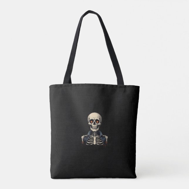 Halloween Skeleton Tote Bag - Spooky Tasche (Rückseite)