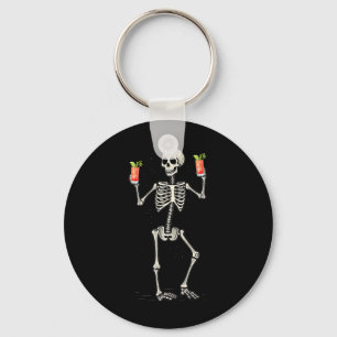 Halloween Skeleton trinkt blutigen Mary Schwanz Schlüsselanhänger
