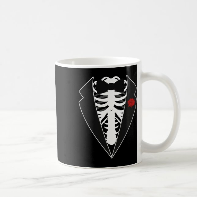 Halloween Skeleton Tuxedo Kostüm Kaffeetasse (Rechts)