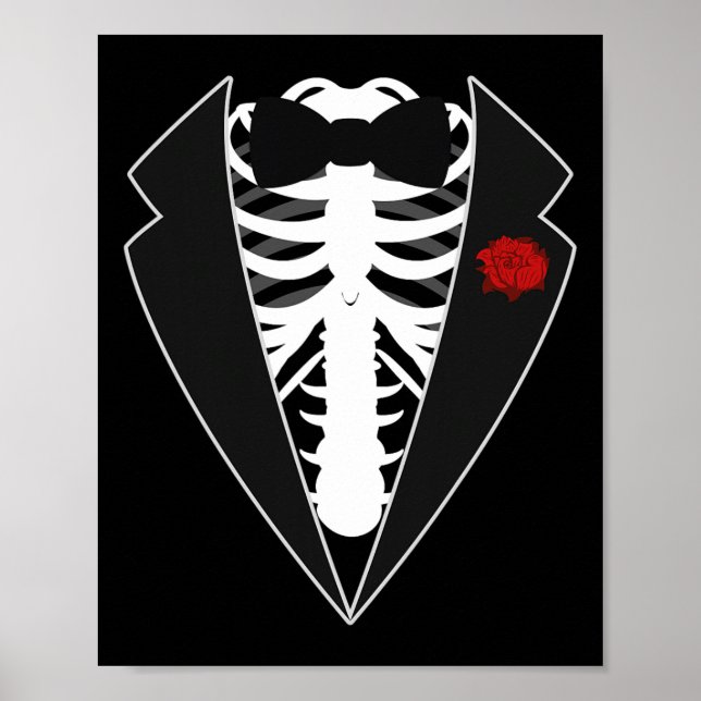 Halloween Skeleton Tuxedo Kostüm Poster (Vorne)