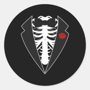 Halloween Skeleton Tuxedo Kostüm Runder Aufkleber