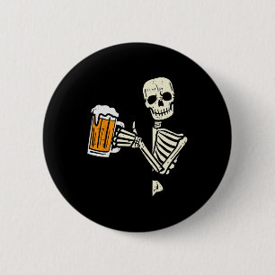 Halloween Skeleton Vater Funny Lazy Skull Costume  Button
