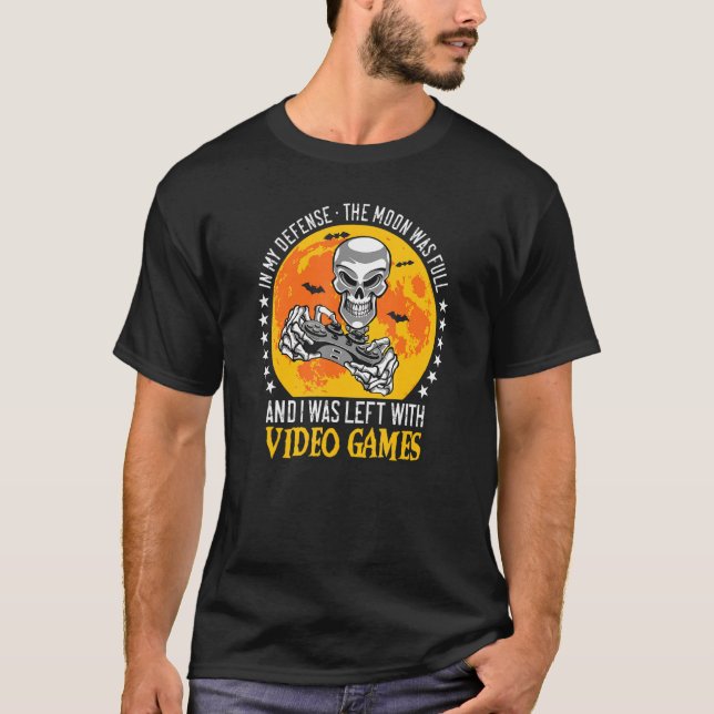 Halloween Skeleton Video Gamer Controllers Boys Ki T-Shirt (Vorderseite)
