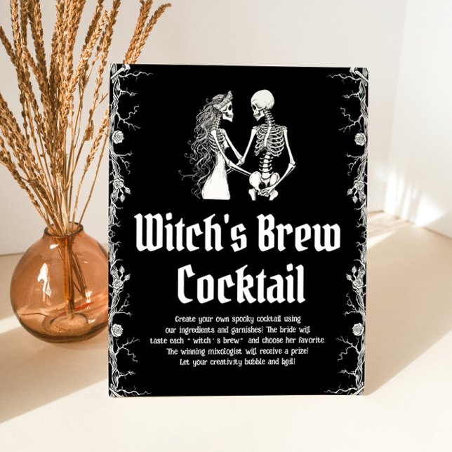 Halloween Skeleton Witch's Brew Cocktail Sign Sockelschild (Von Creator hochgeladen)