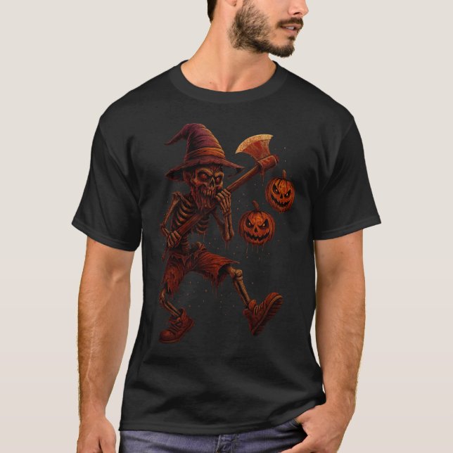 Halloween Skeleton Witz-T-Shirt T-Shirt (Vorderseite)