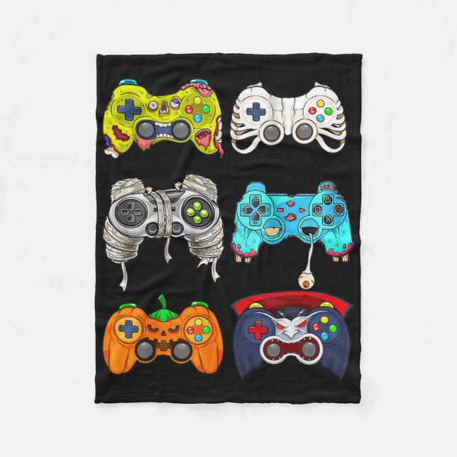 Halloween Skeleton Zombie Gaming Controller Mummy Fleecedecke (Vorderseite)
