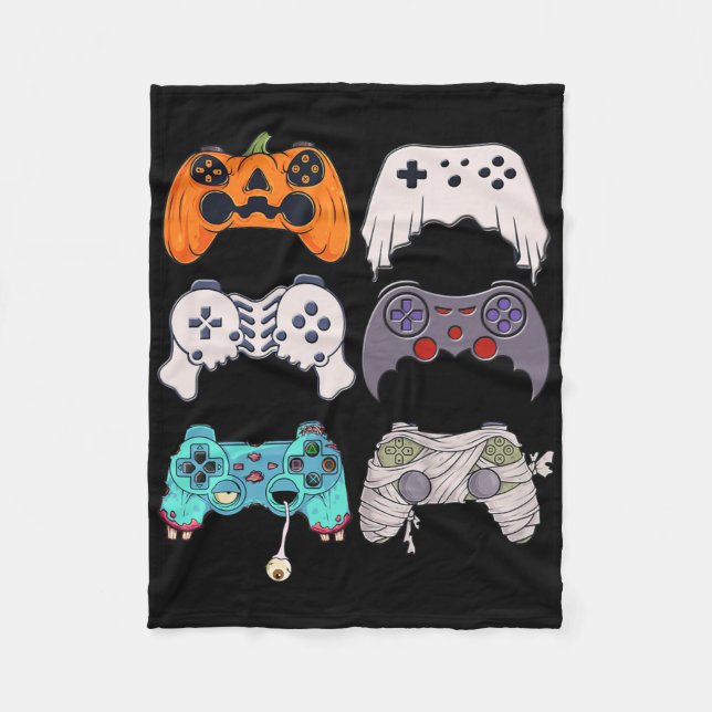 Halloween Skeleton Zombie Gaming Controller Mummy Fleecedecke (Vorderseite)