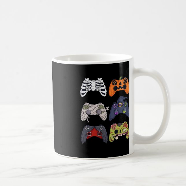 Halloween Skeleton Zombie Gaming Controller Mummy Kaffeetasse (Rechts)