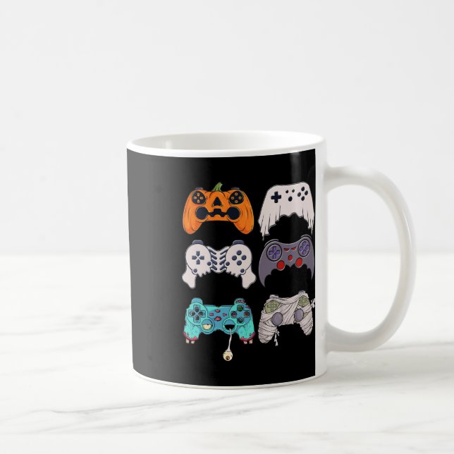 Halloween Skeleton Zombie Gaming Controller Mummy Kaffeetasse (Rechts)