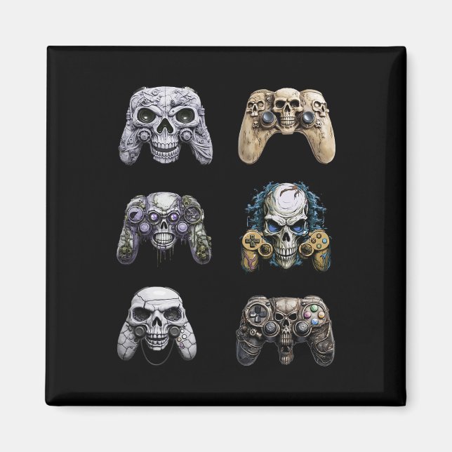 Halloween Skeleton Zombie Gaming Controller Mummy Magnet (Vorne)