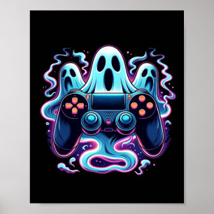 Halloween Skeleton Zombie Gaming Controller Mummy Poster