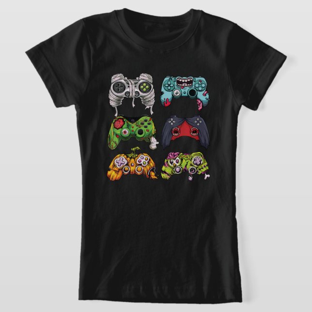 Halloween Skeleton Zombie Gaming Controller Mummy T-Shirt (Ablage )
