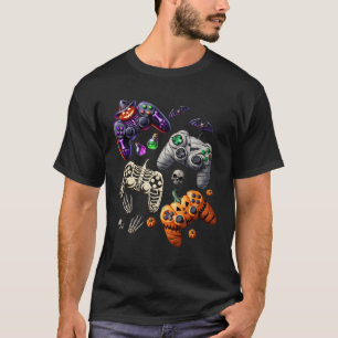 Halloween Skeleton Zombie Gaming Controller Mummy T-Shirt