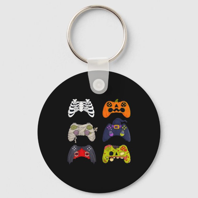 Halloween Skeleton Zombie Gaming Controllers  Schlüsselanhänger (Vorderseite)