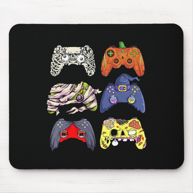 Halloween Skeleton Zombie Hexen Controller Mummy B Mousepad (Vorne)