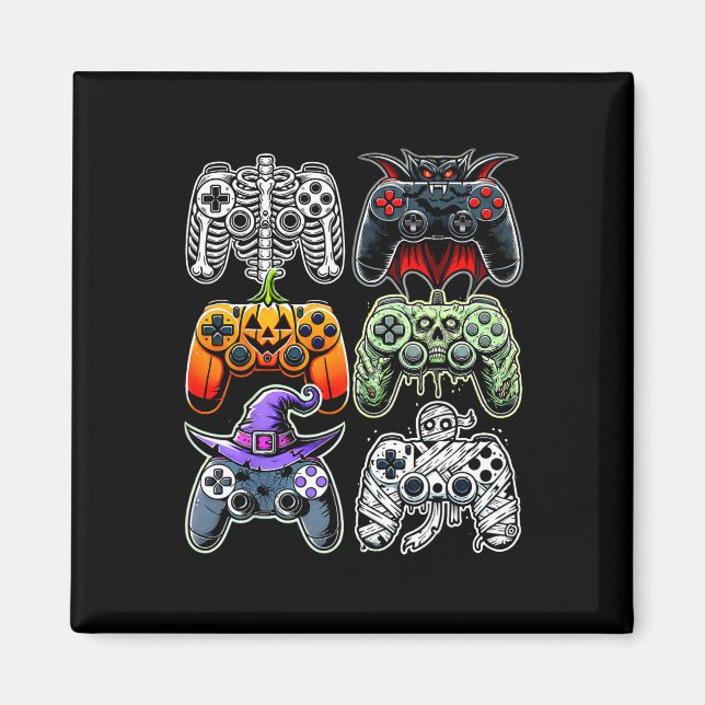 Halloween Skeleton Zombie Mummy Gaming Controller Magnet (Vorne)