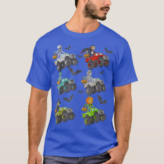 Halloween Skeleton Zombie Riding Monster Truck Vam T-Shirt