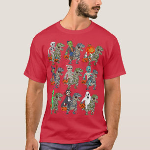 Halloween Skeleton Zombie Riding Mummy T Re Vampir T-Shirt