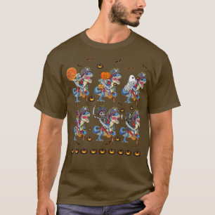Halloween Skeleton Zombie Riding Mummy T Rex Pirat T-Shirt