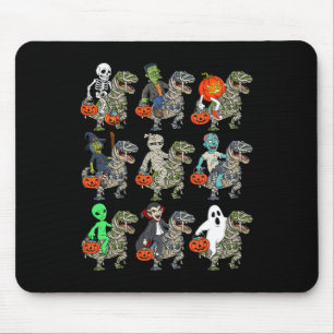 Halloween Skeleton Zombie Riding Mummy T Rex Vampi Mousepad