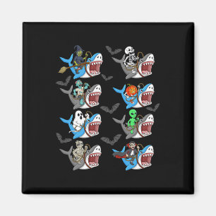 Halloween Skeleton Zombie Riding Shark Mummy Vampi Magnet